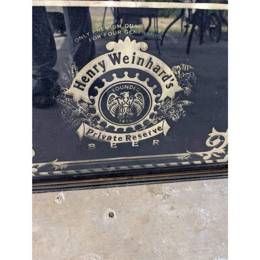 Vintage Henry Weinhard's Private Reserve Beer Framed Bar Mirror 27x20.5